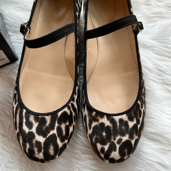 J.Crew Womens Janey calf hair flats leopard print shoes flats 7.5 Mary Jane - Picture 8 of 16